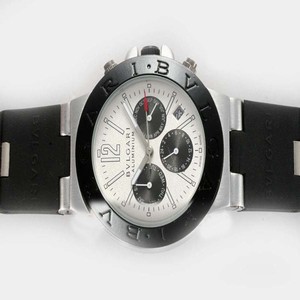 Bvlgari Diagono AC38TAVD/SLN 38mm Black Rubber Strap White Dial Watch