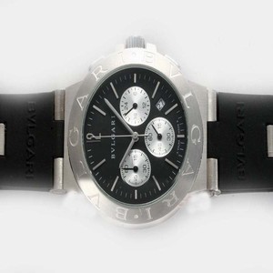 Bvlgari Diagono AC38TAVD/SLN Black Rubber Strap Round Black Dial Watch