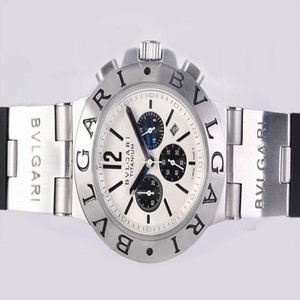 Bvlgari Diagono CH35WSLDAuto Round White Dial Stainless Steel Case Watch