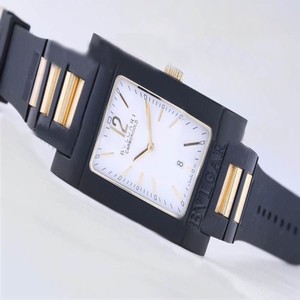 Bvlgari Rettangold RT45C6LSLD Quartz PVD Bezel White Dial Watch