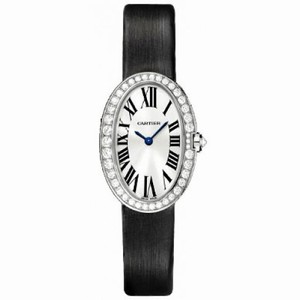Cartier Baignoire Diamond Bezel 18 kt White Gold Ladies Watch WB520008