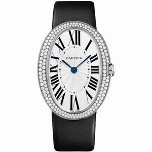 Cartier Baignoire Manual Wind Diamond Bezel 18 kt White Gold Ladies Watch WB520009