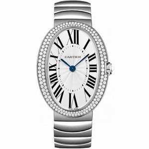 Cartier Baignoire Silver Dial 18kt White Gold Unisex Men's Watch WB520010