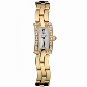Cartier Ballerine Silver Sunray Dial Polished Solid 18K Rose Gold Bracelet Ladies Watch WG40023J
