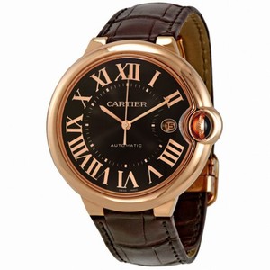 Cartier Ballon Bleu Brown Dial 18kt Rose Gold Case Automatic Men's Watch W6920037