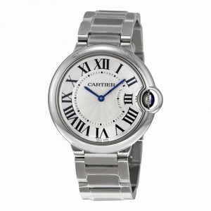 Cartier Ballon Bleu de Cartier Silver Guilloche Stainless Steel Unisex Dial W69011Z4 