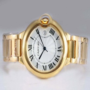 Cartier Ballon Bleu de Cartier W69001Z2 Womens Stainless Steel Case 18k Gold Bezel Watch