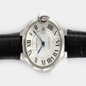 Cartier Ballon Bleu de Cartier W6920055 42mm Black Crocodile Leather Strap White Dial Watch