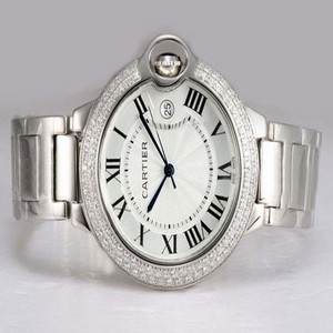 Cartier Ballon Bleu de Cartier WE9009Z3 Mens Diamond Bezel Watch
