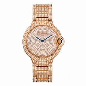 Cartier Ballon Bleu Diamond Pave Dial 18kt Pink Gold Unisex Watch HPI00489