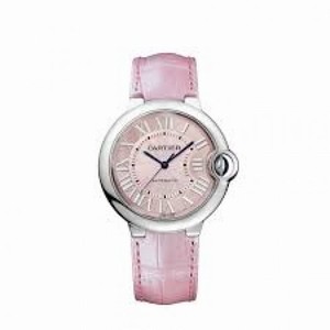 Cartier Ballon Bleu Pink Dial Stainless Steel Automatic Ladies Watch WSBB0007