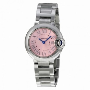 Cartier Ballon Bleu Pink Dial Stainless Steel Ladies Watch W6920038