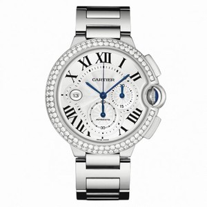 Cartier Ballon Bleu Silver Dial 18kt White Gold Automatic Men's Watch WE902001