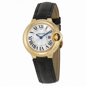 Cartier Ballon Bleu Silver Dial 18kt Yellow Gold Case Ladies Watch W6900156