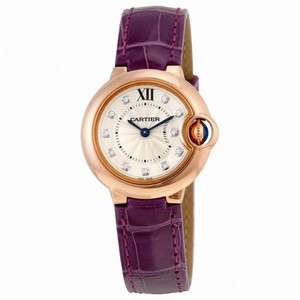 Cartier Ballon Bleu Silver Dial Diamond 18K Rose Gold Ladies Watch WJBB0019