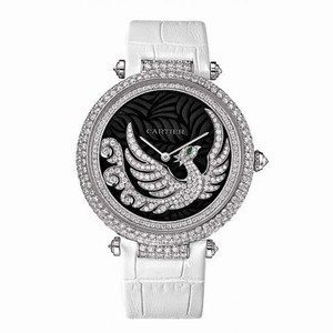 Cartier Bestiaire Evol D'un Phoenix Dark Purple Mother of Pearl with Diamonds Feather Dial Ladies Watch HPI00633