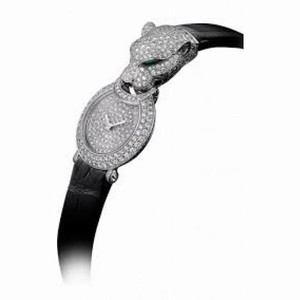 Cartier Bestiaire Panth��re Captive 18K White Gold Set with Diamonds Dial Ladies Watch HPI00767