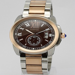 Cartier Calibre de Cartier w7100050 42mm Mens Gold Rose Gold Strap Watch