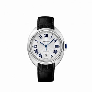 Cartier Cle Silvered Flinque Dial Steel Men's Watch WGCL0005