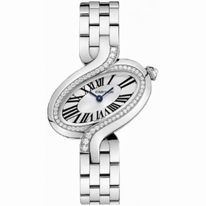 Cartier Delice de Cartier Silver Dial 18kt White Gold Diamond Ladies Watch WG800007