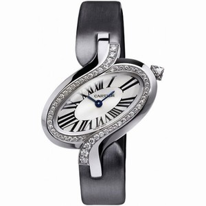 Cartier Delices de Cartier Silver Dial Satin Strap Ladies Watch WG800018