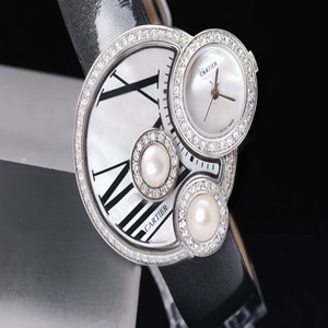 Cartier Libre WJ304850 Round White Dial Black Cow Leather Strap Watch