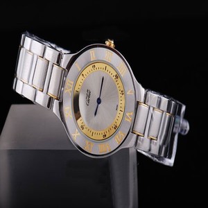 Cartier Must 21 W10073R6 Gold Stainless Steel Strap White Dial Round Watch