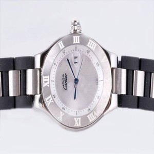 Cartier Pasha de Cartier 1050 Black Rubber Strap White Dial Watch