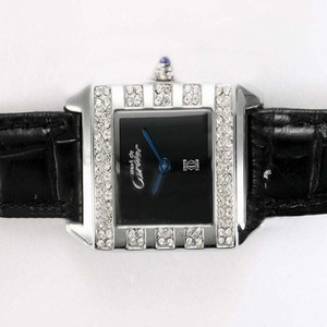 Cartier Pasha de Cartier 82321 Quartz Rectangle Black Dial Watch