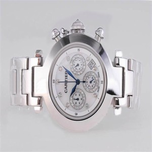 Cartier Pasha de Cartier w31074M7 White Dial Stainless Steel Bezel Watch
