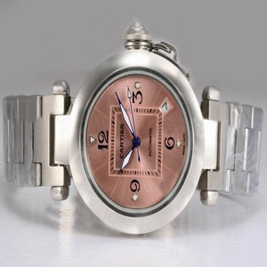 Cartier Pasha de Cartier W31075M7 35mm Silver Stainless Steel Strap Red Dial Watch