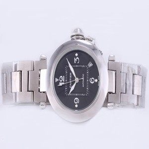 Cartier Pasha de Cartier W31076M7 Silver Stainless Steel Strap 36mm Black Dial Watch