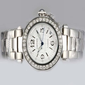 Cartier Pasha de Cartier W31078M7 36mm White Dial Automatic Watch