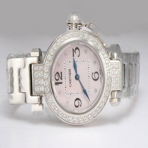 Cartier Pasha de Cartier W31080M7 36mm Pink Dial Silver Stainless Steel Strap Watch