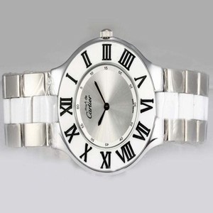 Cartier Pasha de Cartier W31089M7 Round Silver Stainless Steel Strap Watch