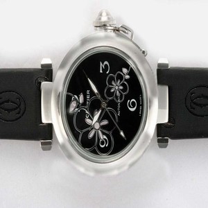 Cartier Pasha de Cartier W3109699 Round Black Dial Stainless Steel Case Watch
