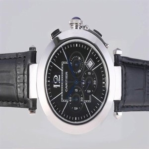 Cartier Pasha de Cartier wj11902g Stainless Steel Case Round Black Dial Watch