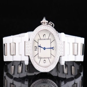 Cartier Pasha de Cartier WJ1192LZ Diamond Bezel Automatic White Dial Watch