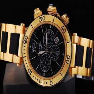 Cartier Pasha de Cartier WJ124015 Mens Round Gold Stainless Steel Strap Watch