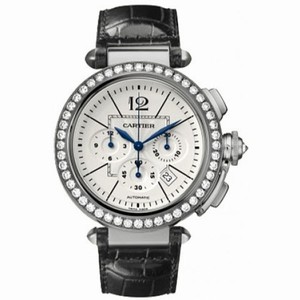 Cartier Pasha Diamond 18kt White Gold Men's Watch WJ121051