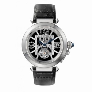Cartier Pasha Flying Tourbillon Skeleton Dial 18 kt White Gold Men's Watch W3030021