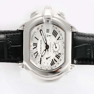 Cartier Roadster W62019X6 Oval Black Crocodile Leather Strap Watch