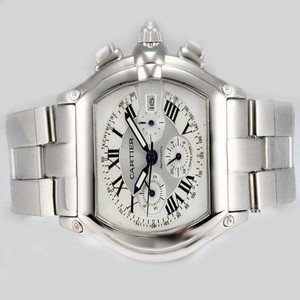 Cartier Roadster w62019x6 Silver Stainless Steel Strap Mens 40x47mm Watch