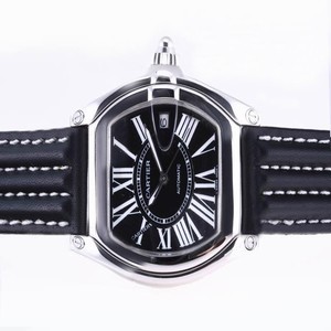 Cartier Roadster w62020x6 Mens Black Cow Leather Strap 42.8x47.6mm Watch