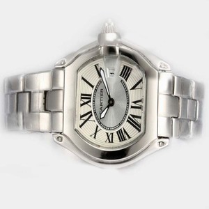 Cartier Roadster W62025V3 33x37mm Womens Stainless Steel Case Watch