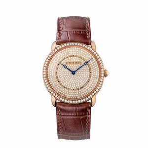 Cartier Ronde Louis 18K Pink Gold Diamond Dial Men's Watch WR007008