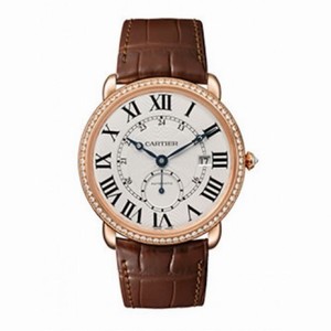 Cartier Ronde Louis Silver Dial 18k Pink Gold Men's Automatic Watch WR007017