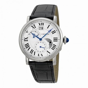 Cartier Rotonde Automatic Silver Dial Black Leather Men's Watch W1556368