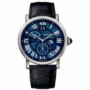 Cartier Rotonde de Cartier Blue Guilloche Dial 18K White Gold Automatic Men's Watch W1556241