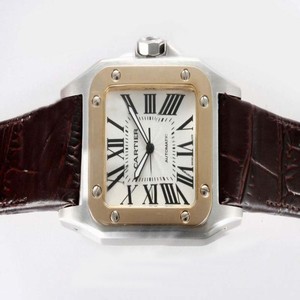 Cartier Santos 100 C1628 Stainless Steel Case 38x38mm Mens Watch